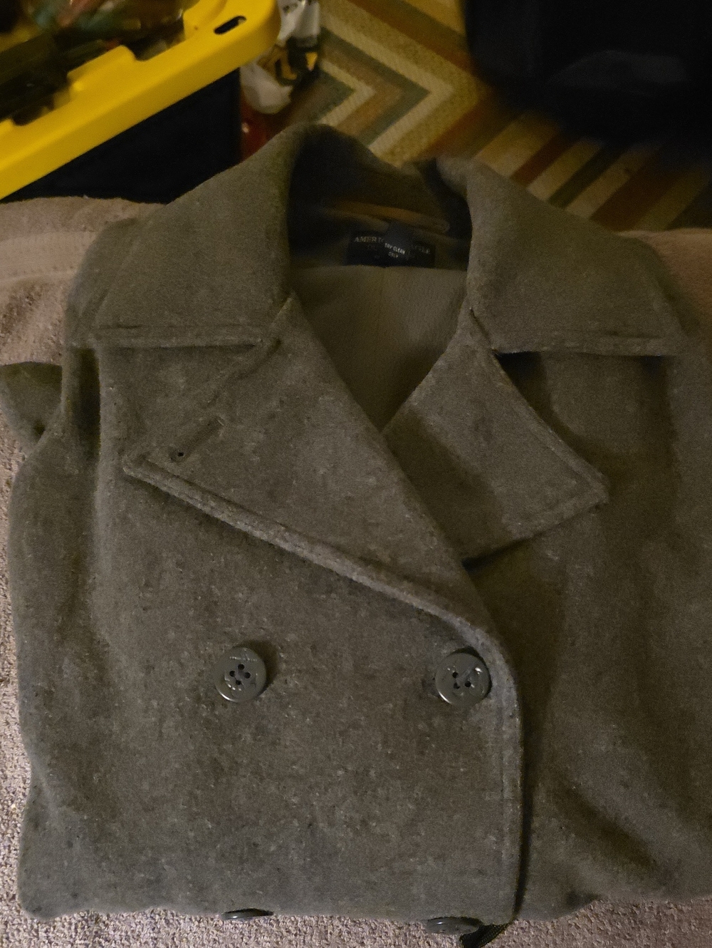 American Eagle Outfitters Gray Pea Coat - Double-Breasted